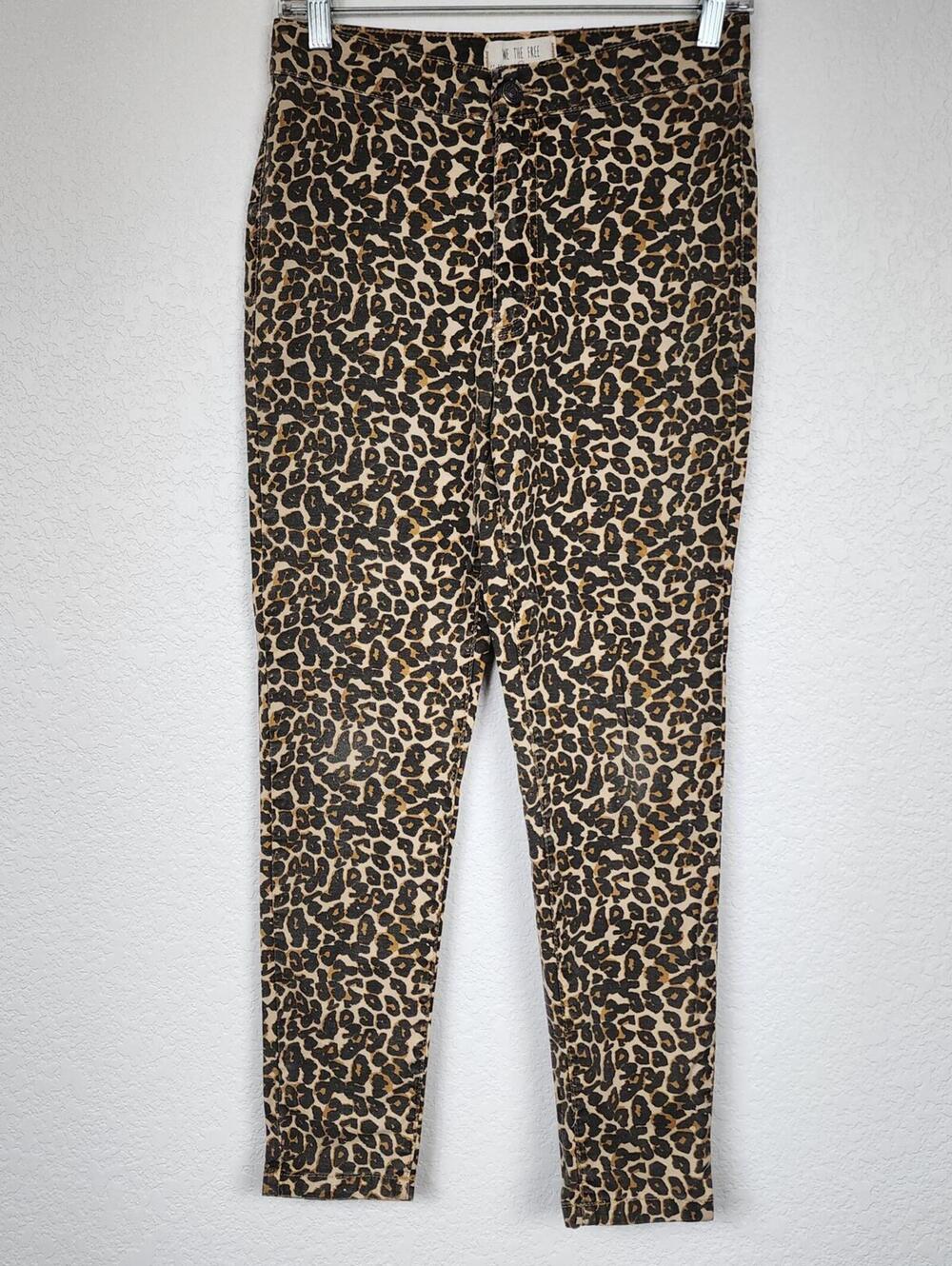 Free People Cotton Leopard Cheetah Size 28 Skinny Jeans